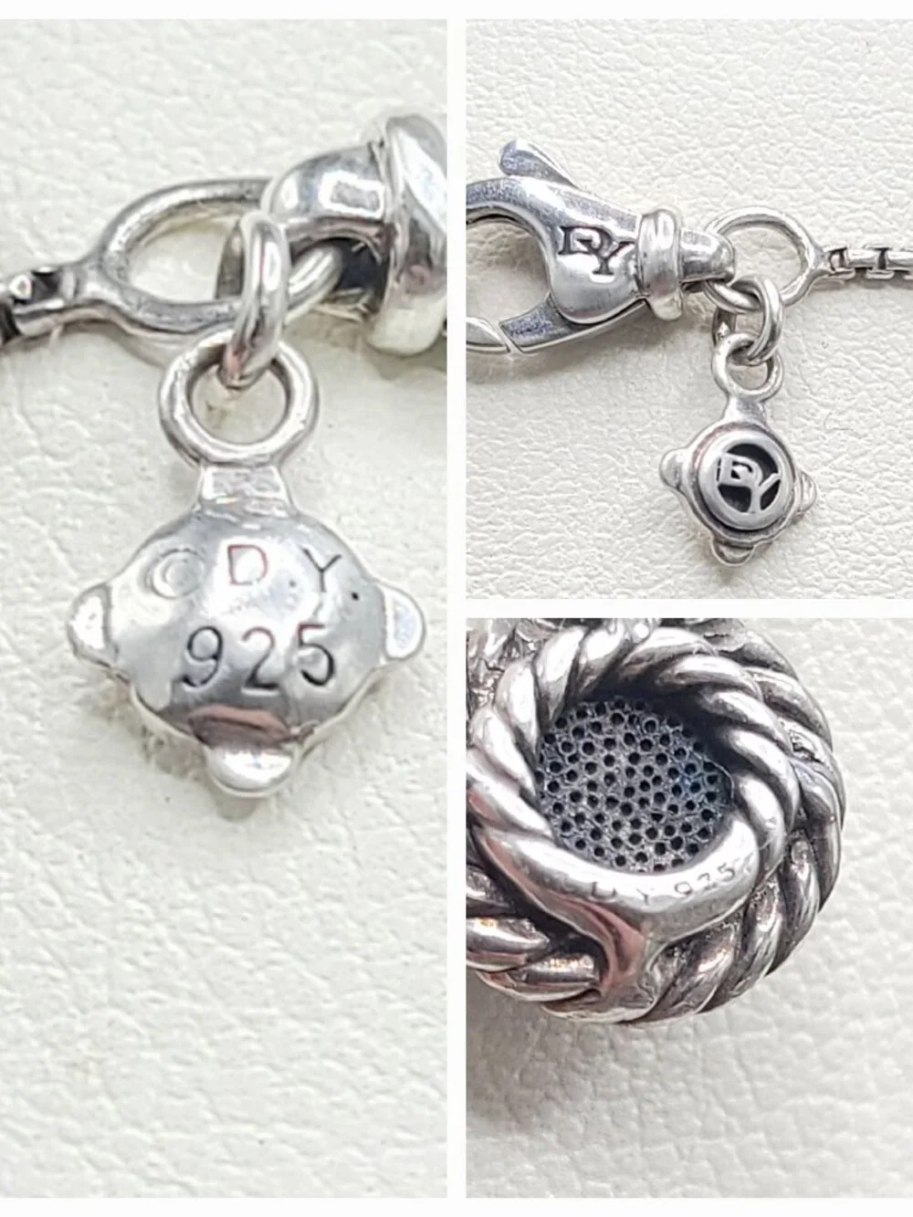 David Yurman Chatelaine Pendant Necklace w/ Pavé Black Diamonds - 17